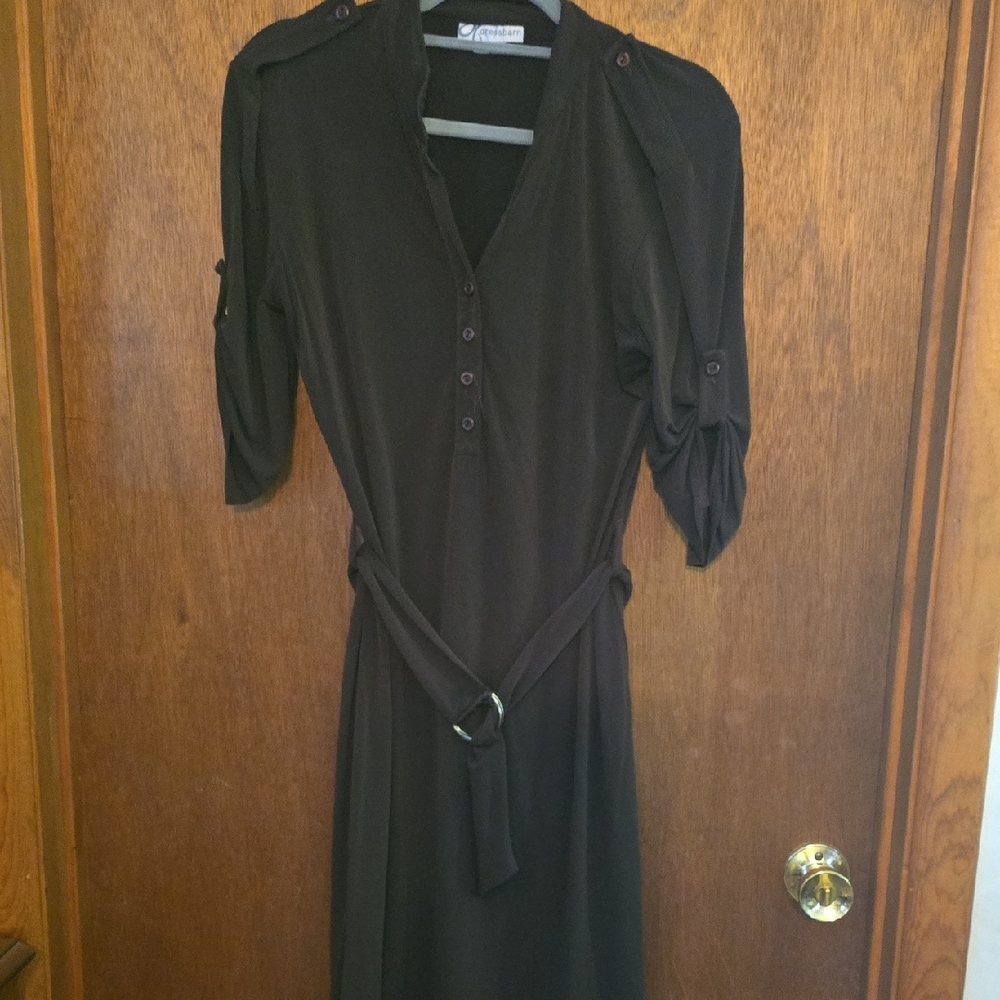 dressbarn Dark Brown Long Sleeve Dress